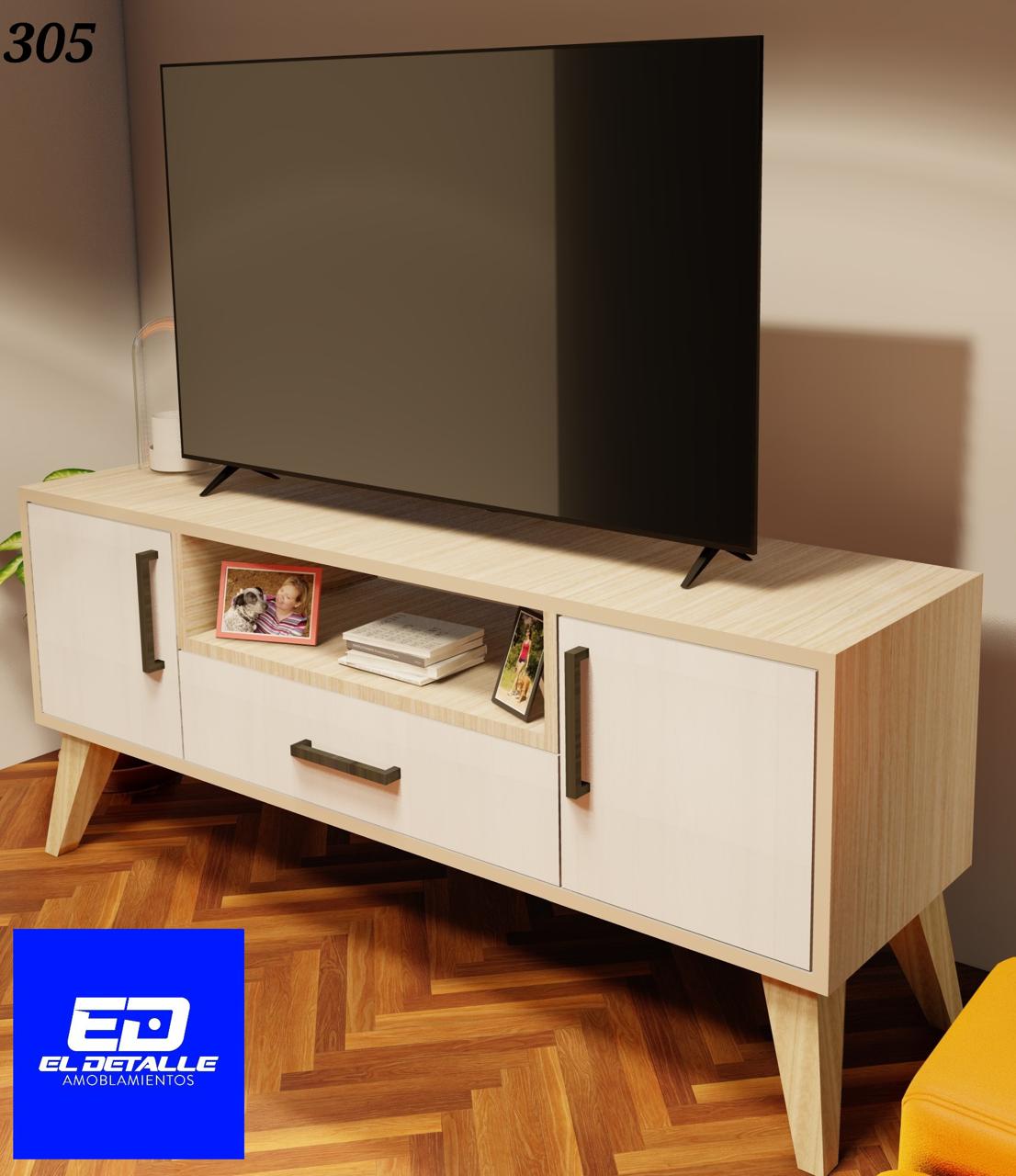 mueble de TV o living con patas nordicas